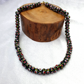 Black Venetian Hundred Red eyes Skunk Style Beads Necklace10mm & 20 inches long